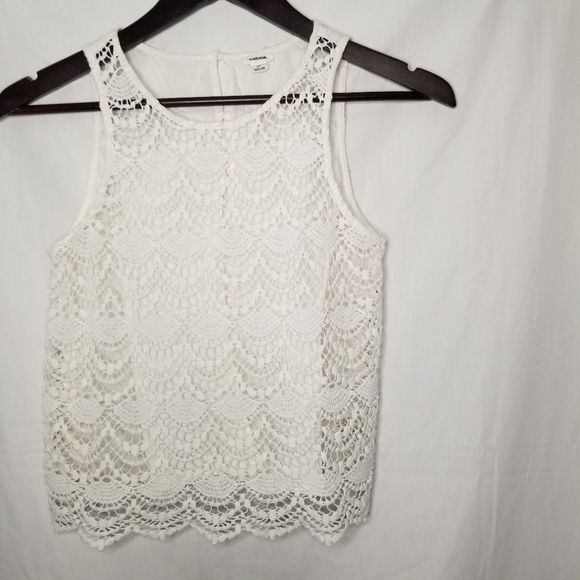 GARAGE crop top lace summer boho white S - Picture 2 of 5